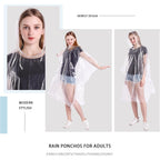Disposable Rain Ponchos 6 Pack For Adults/Kids/Family Set-50% Thicker Emergency Ponchos