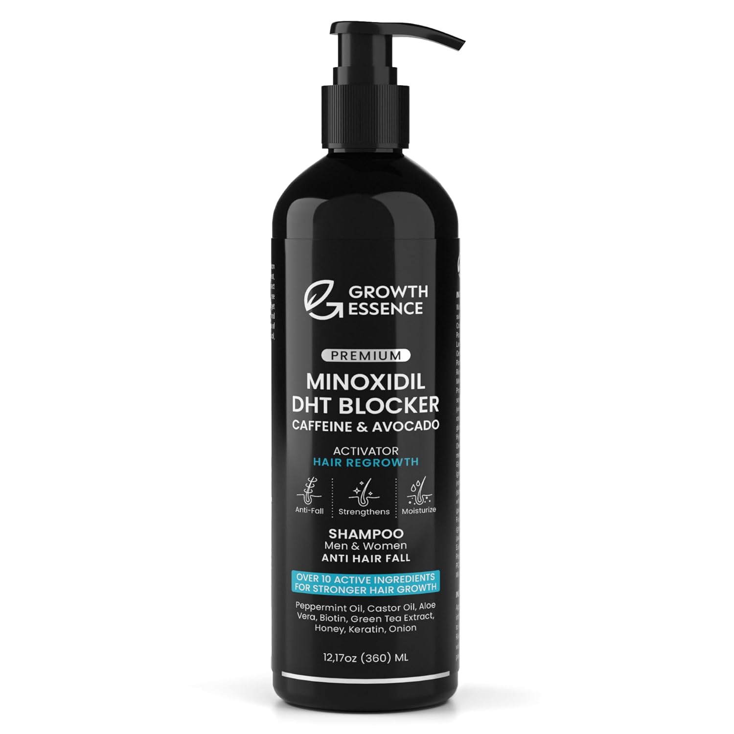 Minoxidil & Biotin Shampoo for Hair Growth - Enriched with Caffeine, Castor Oil & Onion - DHT Blocker for Thicker, Healthier Hair - Strengthening Formula for Men & Women