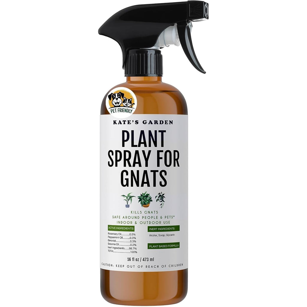 Kate'S Garden Plant Spray For Insects & Getting Rid Of Gnats. Fungus Gnat Killer & Bug Spray For Indoor Plants (16Oz, Pet Safe, Non Toxic)