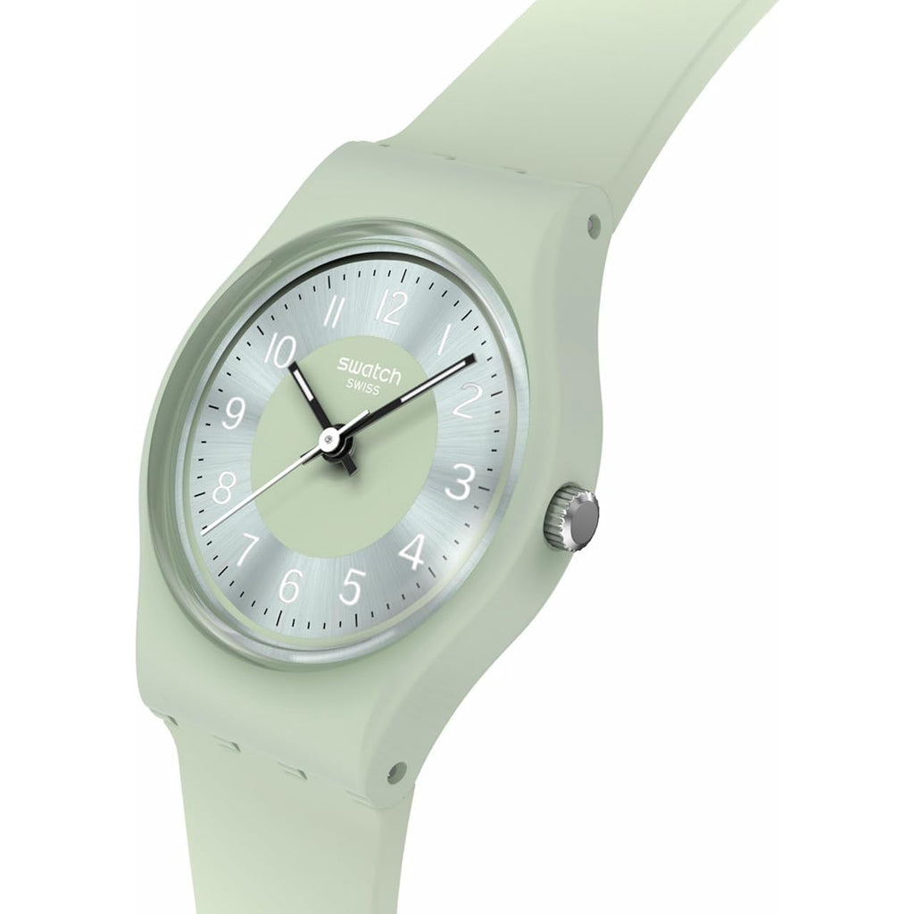 Swatch Lady Women'S Watch Casual Polymer Green Quartz Waterproof Serenity Of Sage
