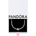 Pandora Classic Snake Chain Charm Necklace - Gift for Her - Sterling Silver with Embossed Ball Clasp Necklace - With Gift Box
