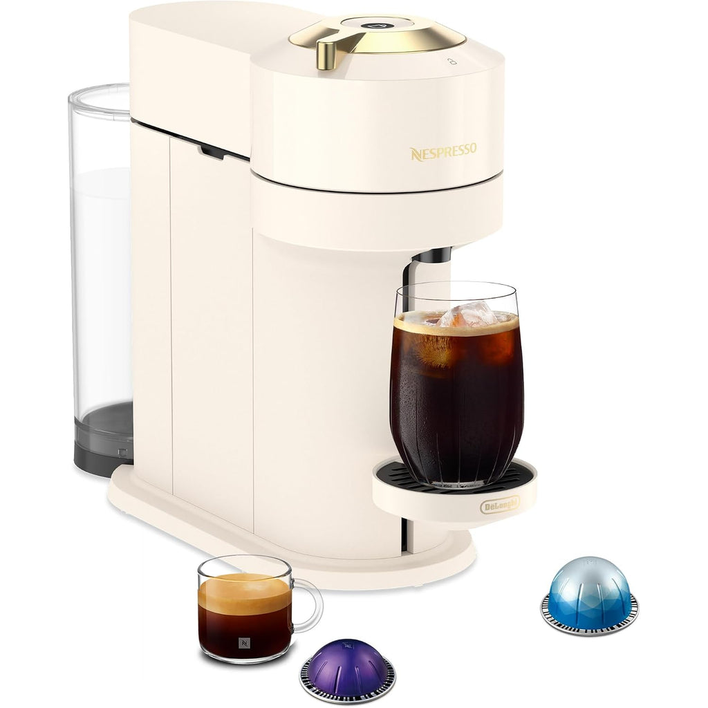 Nespresso Vertuo Next Coffee And Espresso Maker By De'Longhi, Creamy White And Gold