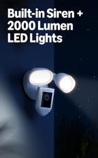 Ring Floodlight Cam Wired Pro, Home Or Business Security, Retinal 2K Video, Color Night Vision And Two-Way Talk With Audio+, White