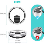 30 oz Tumbler Lid, Replacement Lids Compatible for YETI 30/32 oz Tumbler, 14 oz Mug and 35 oz Straw Mug, 2 Pack Travel Spill Proof Cup Lids Covers with Magnetic Slider Switch, BPA Free