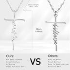 PRAYMOS Faith Cross Necklace for Women 925 Sterling Silver Pendant Necklace With Birthstone Initial Christian Religious Confirmation Baptism Mothers Day Gifts