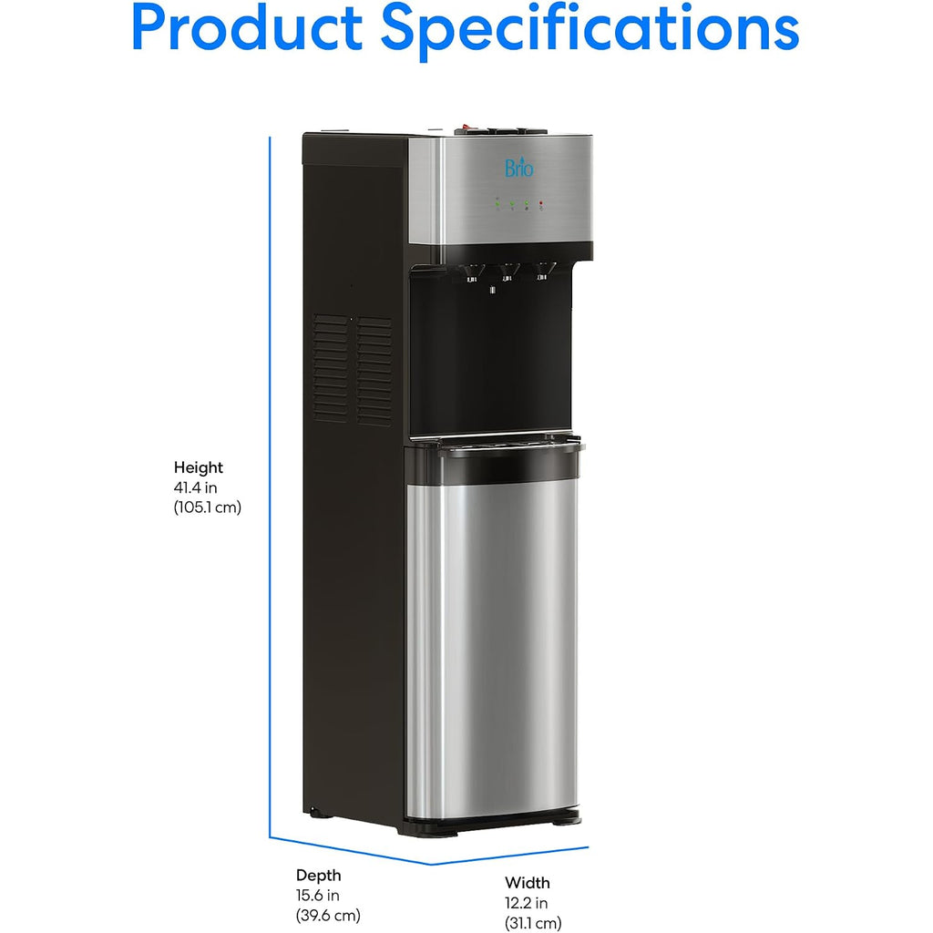 Brio Self Cleaning Bottom Loading Water Cooler Water Dispenser – Limited Edition - 3 Temperature Settings - Hot, Cold & Cool Water