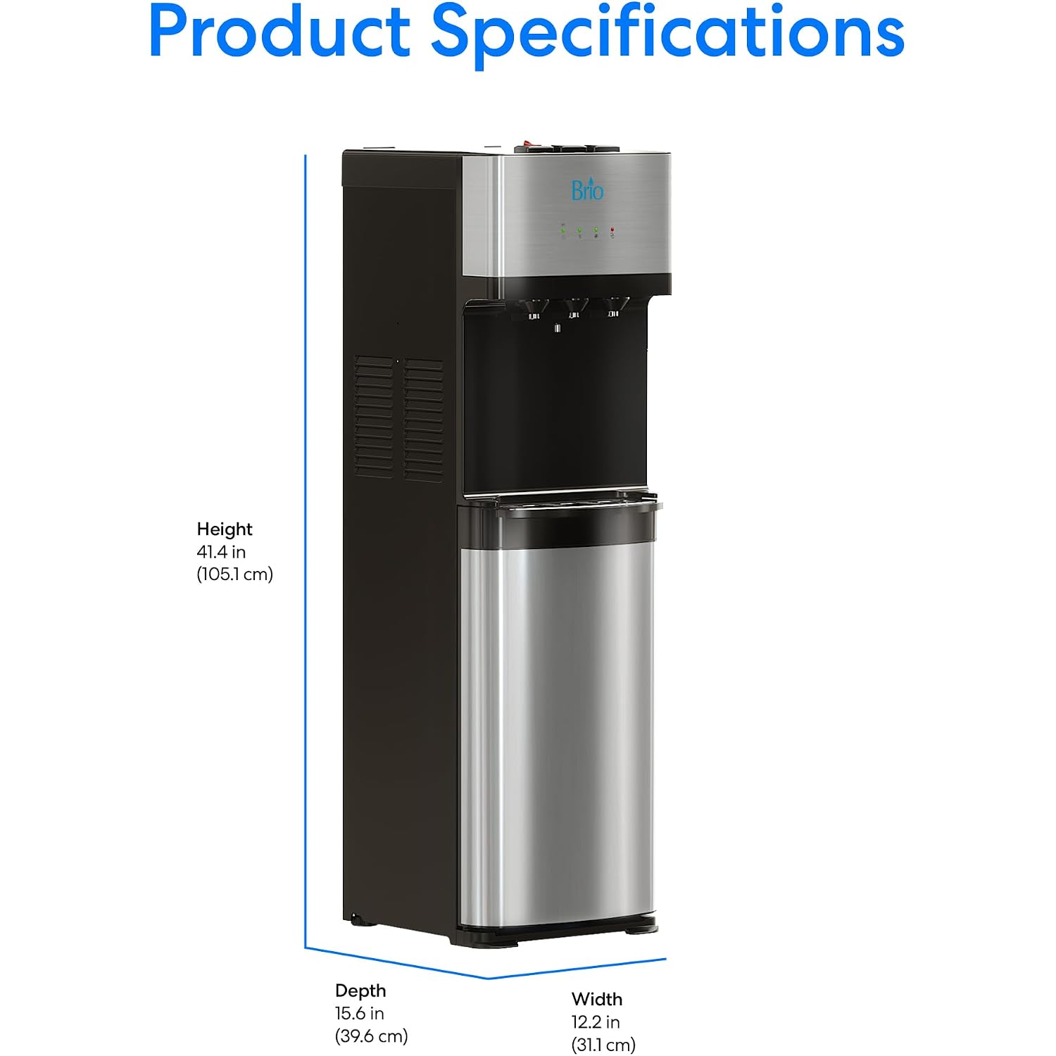 Brio Self Cleaning Bottom Loading Water Cooler Water Dispenser – Limited Edition - 3 Temperature Settings - Hot, Cold & Cool Water