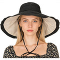Large Brim Sun Hat for Women Summer UV-Protection Fishing Hat Beach Bucket-Cap Outdoor
