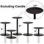 Homemory Christmas Fall Candle Holders for Pillar Candles Set of 5 (5, Black)