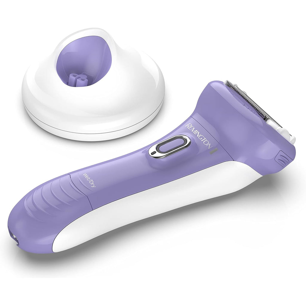 Remington Smooth & Silky Electric Shaver for Women, 4-Blade Smooth Glide Foil Shaver and Bikini Trimmer with Almond Oil Strip, Shave Wet or Dry