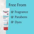 Eucerin Advanced Repair Foot Cream for Dry Feet and Heels, Repairs Very Dry, Rough Skin, Fragrance Free, Non Greasy, Fast Absorbing, Travel Size Lotion, 3 Oz Tube, Pack of 3