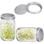 Sprouting Jar Lid (32oz Glass Jars) with 4 Pack Stainless Steel Sprouting Stands for Wide and Wide Mouth Mason Jar for Growing Organic Sprouts, Stainless Steel, 4 Pack
