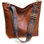 Hobo Bags Vegan Leather Crossbody Bag Guitar Strap Shoulder Purses With Zipper Handbags For Women