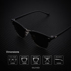 KALIYADI Polarized Sunglasses for Men and Women Semi-Rimless Frame Driving Sun glasses UV Blocking