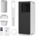 8,000 Btu Portable Air Conditioners, 4-In-1 Ac Unit With Cool, Fan, Dehumidifier & Sleep Mode, Up To 350 Sq.Ft, Quiet Operation, 24H & Remote Control For Bedroom, Living Room, Basement & Workshop