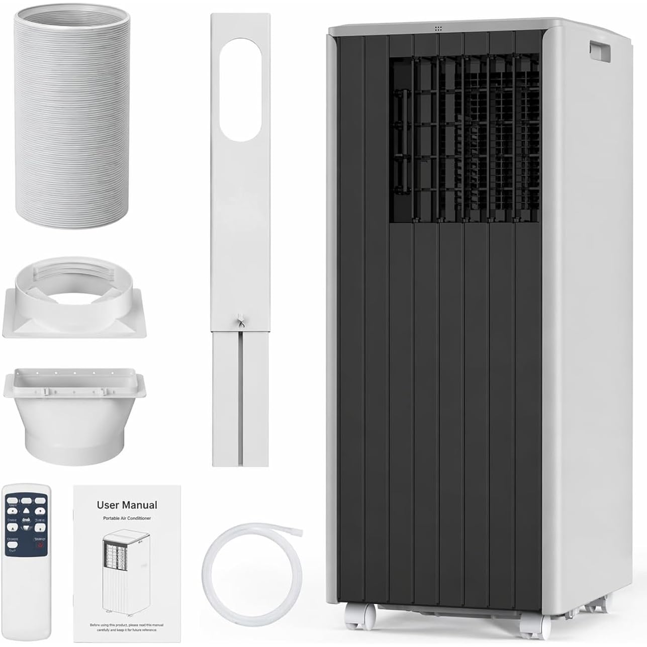 8,000 Btu Portable Air Conditioners, 4-In-1 Ac Unit With Cool, Fan, Dehumidifier & Sleep Mode, Up To 350 Sq.Ft, Quiet Operation, 24H & Remote Control For Bedroom, Living Room, Basement & Workshop