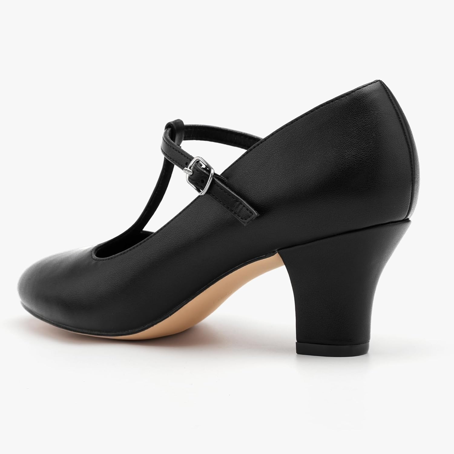Stelle 2.5" T-Strap Character Shoes For Women | 2.5-Inch Heel, T-Strap, Cushioned Insole, Rubber Outsole, Adjustable Buckle, Stable Fit