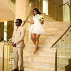 2026 High Neck Lace Wedding Dress Short Sleeve Button Applique A-Line Mini Bridal Gown Customized Civil Reception Party Dress