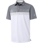 M Maelreg Golf Shirts For Men Dry Fit Performance Chest Print Color Block Moisture Wicking Casual Short Sleeve Polo Shirts
