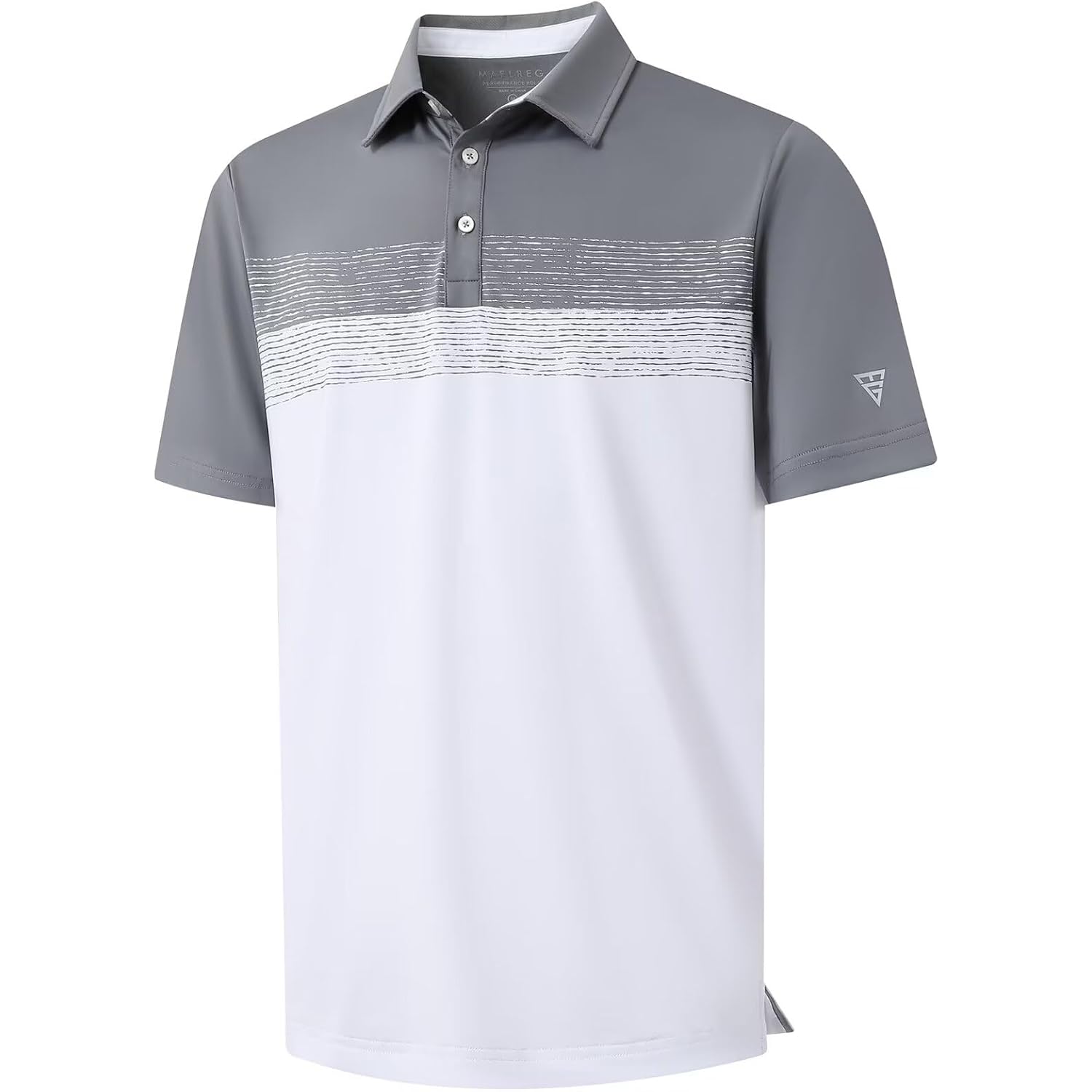 M Maelreg Golf Shirts For Men Dry Fit Performance Chest Print Color Block Moisture Wicking Casual Short Sleeve Polo Shirts