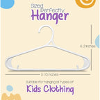 Utopia Home Kids Hangers 60 Pack - 11 Inch Plastic Baby Hangers For Closet - Childrens Hanger For Clothes & Infant Hanger For Closet - Non-Slip Shoulder Grooves, Strap Hooks & Pants Bar (White)