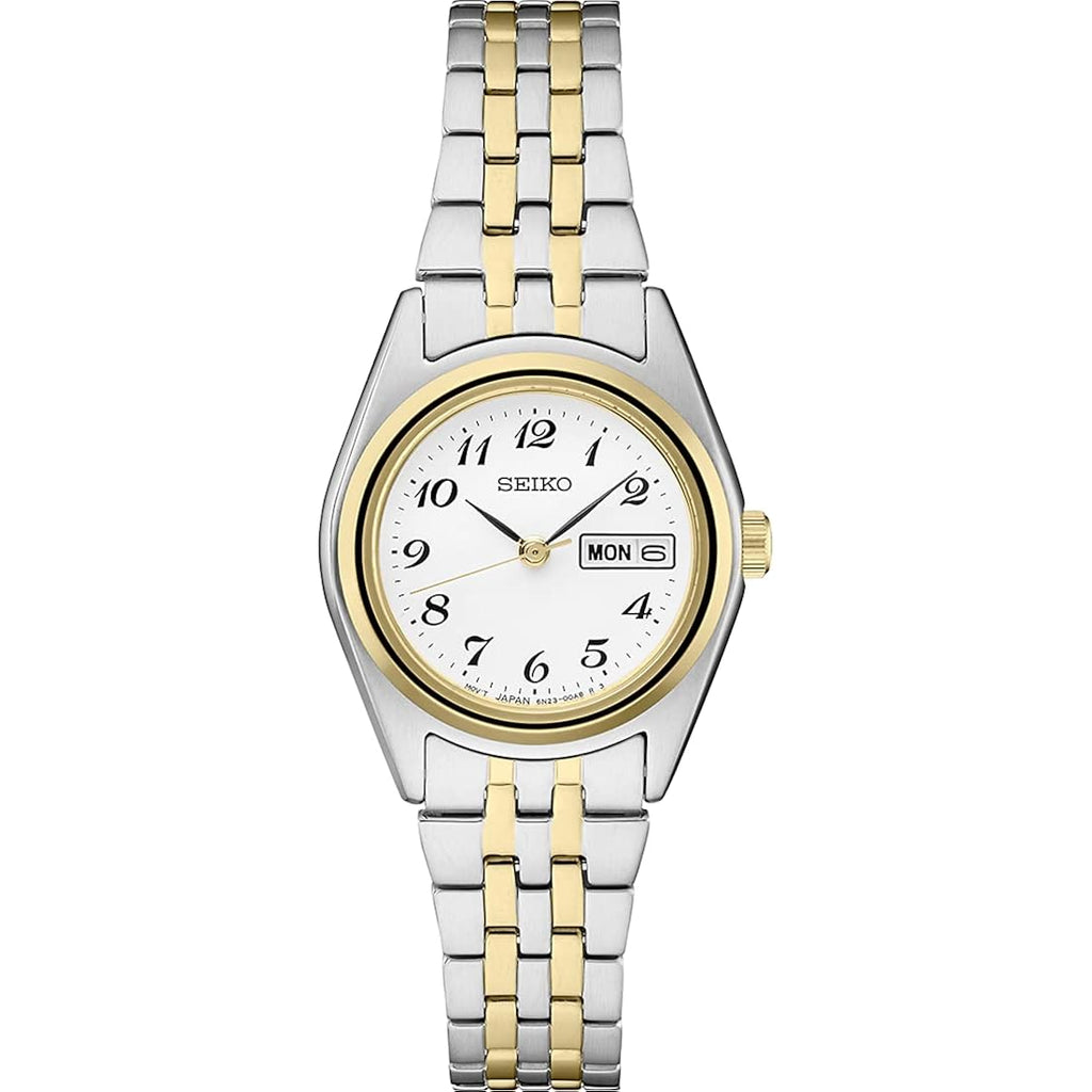 Seiko Watch For Women - Essentials - Day/Date Calendar, And Two-Tone Stainless Steel Case, 100M Water-Resistant