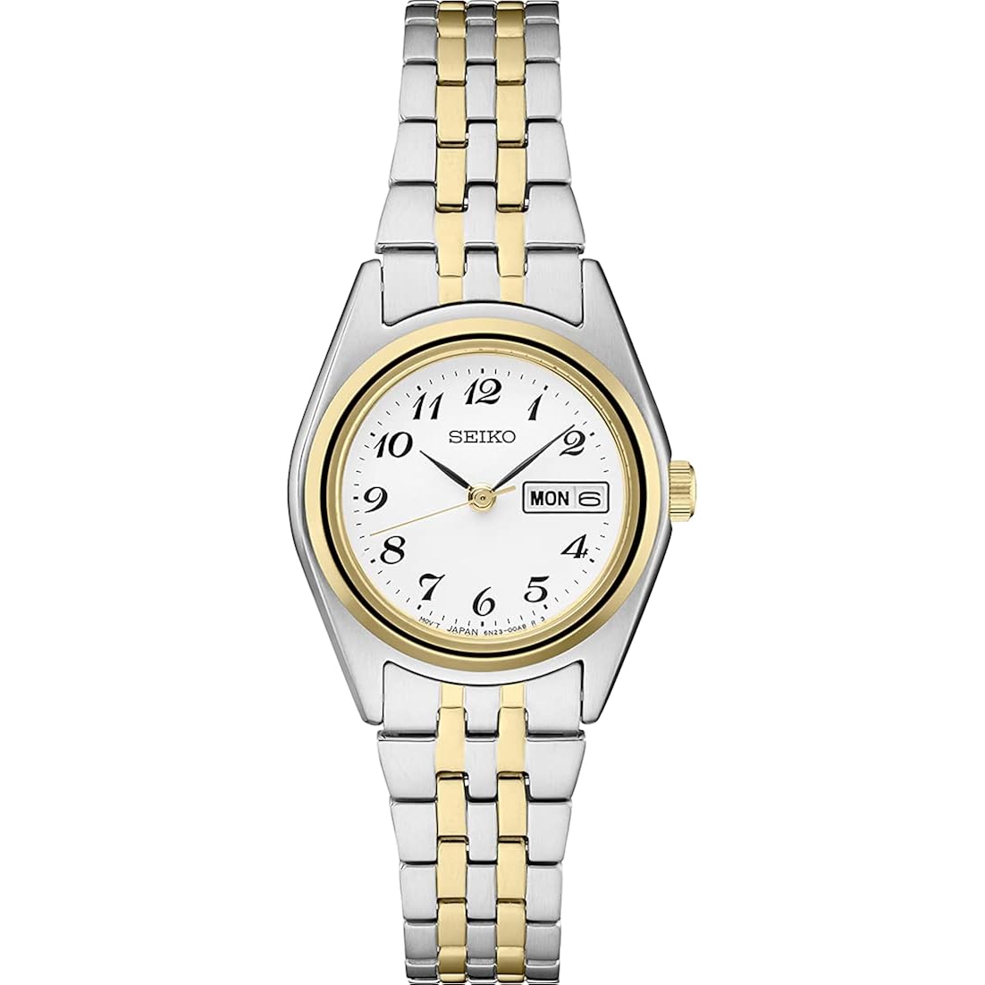 Seiko Watch For Women - Essentials - Day/Date Calendar, And Two-Tone Stainless Steel Case, 100M Water-Resistant