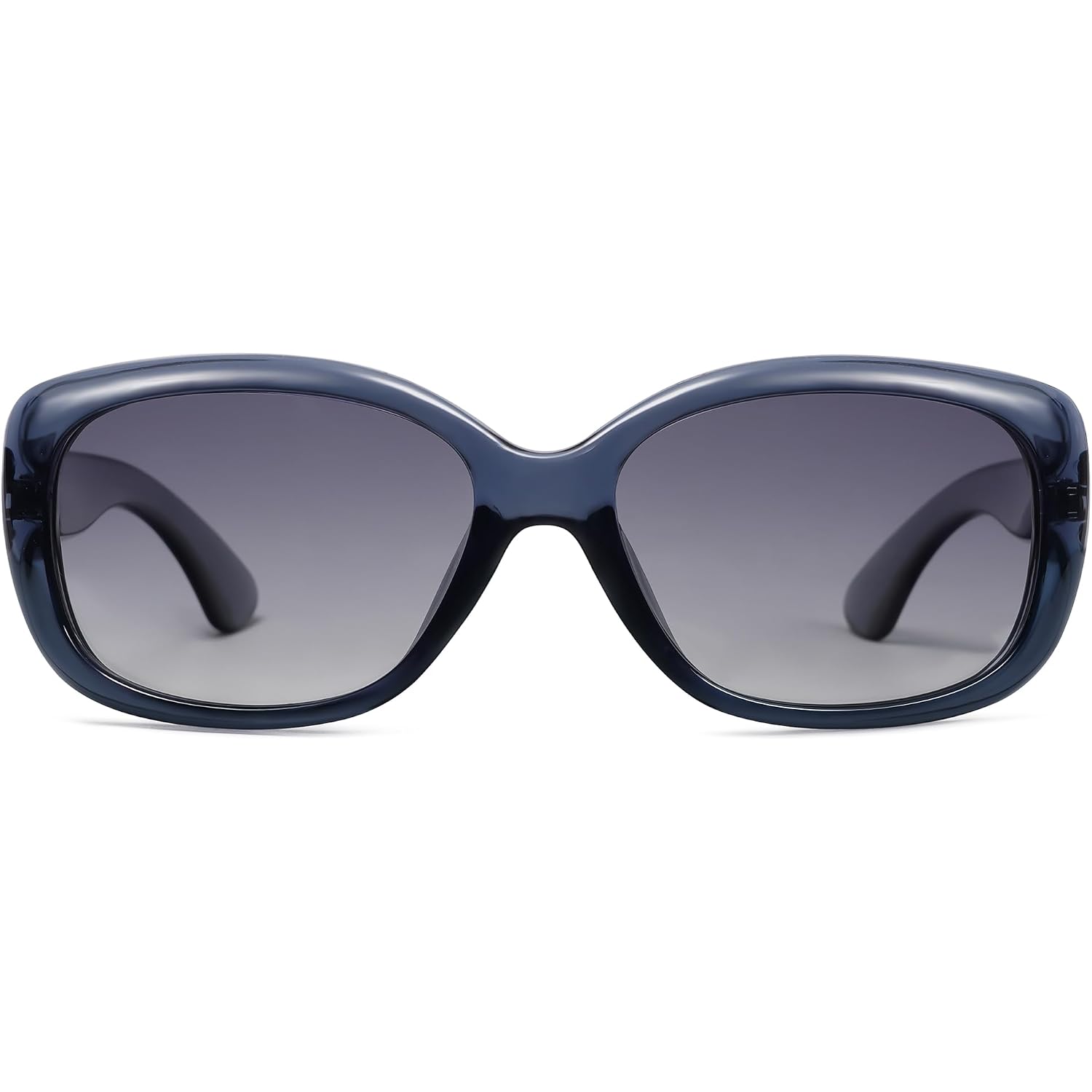 SOJOS Vintage Square Sunglasses for Women Polarized UV Protection Havana Frame SJ2111 Transparent Blue