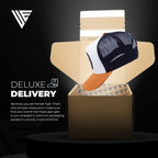 Tucker Hats for Men - Mesh Back Cap Women Baseball Hat 5-Panel-Great Baseball Snapback Closure White+ Brown Black Patch