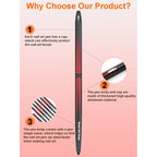MYR 6Pcs Metal Nail Art Brushes and 2Pcs Nano Nail Files are suitable for Drawing Thick Lines, Painting Petals, Applying Phototherapy Gel, Halo Dyeing and other Personalized Nail Enhancement Designs