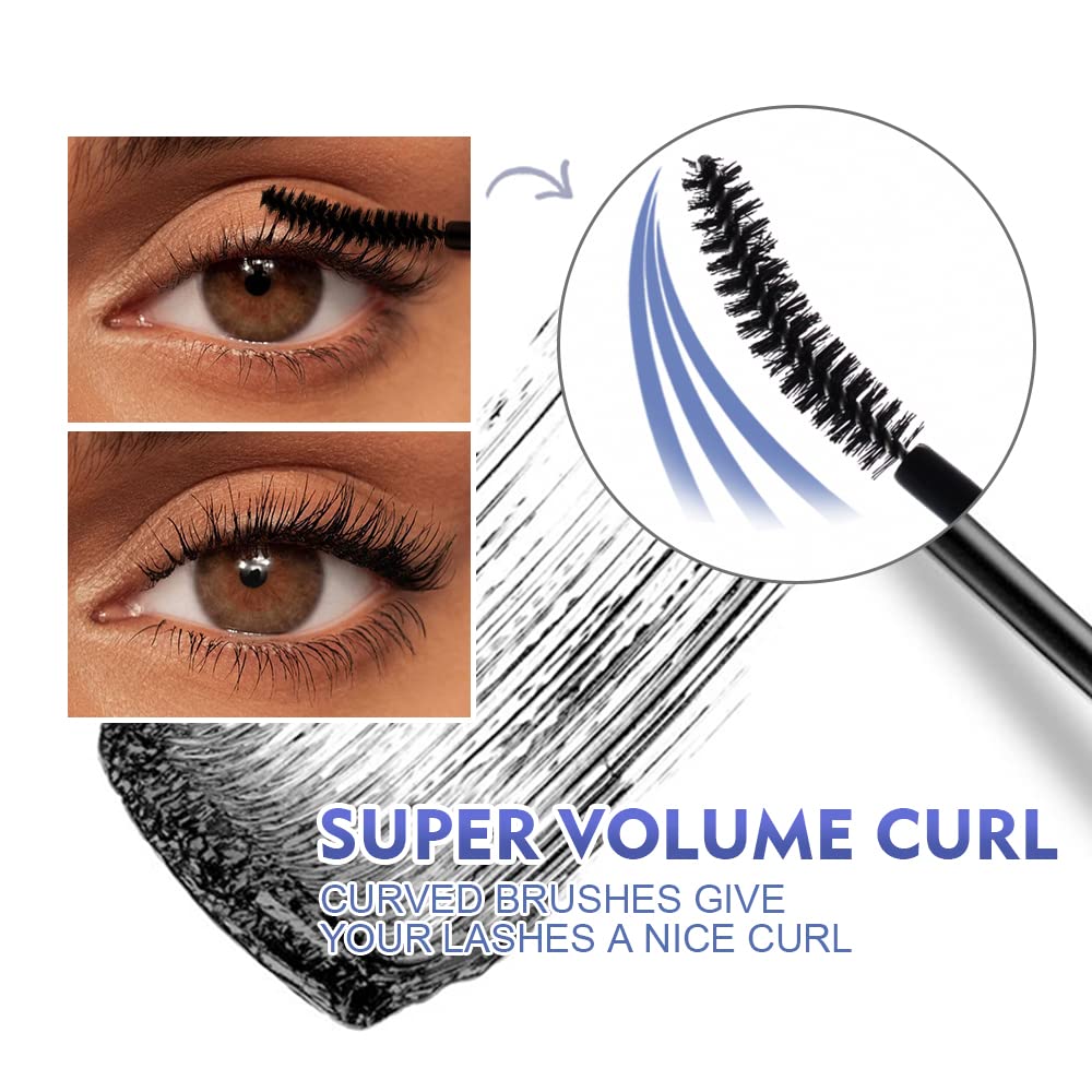 SACE LADY Black Mascara, Waterproof Volume Lengthening Eyelashes Mascara, Long Wearing Natural-Looking Smudge-Proof No Clumping Eye Makeup