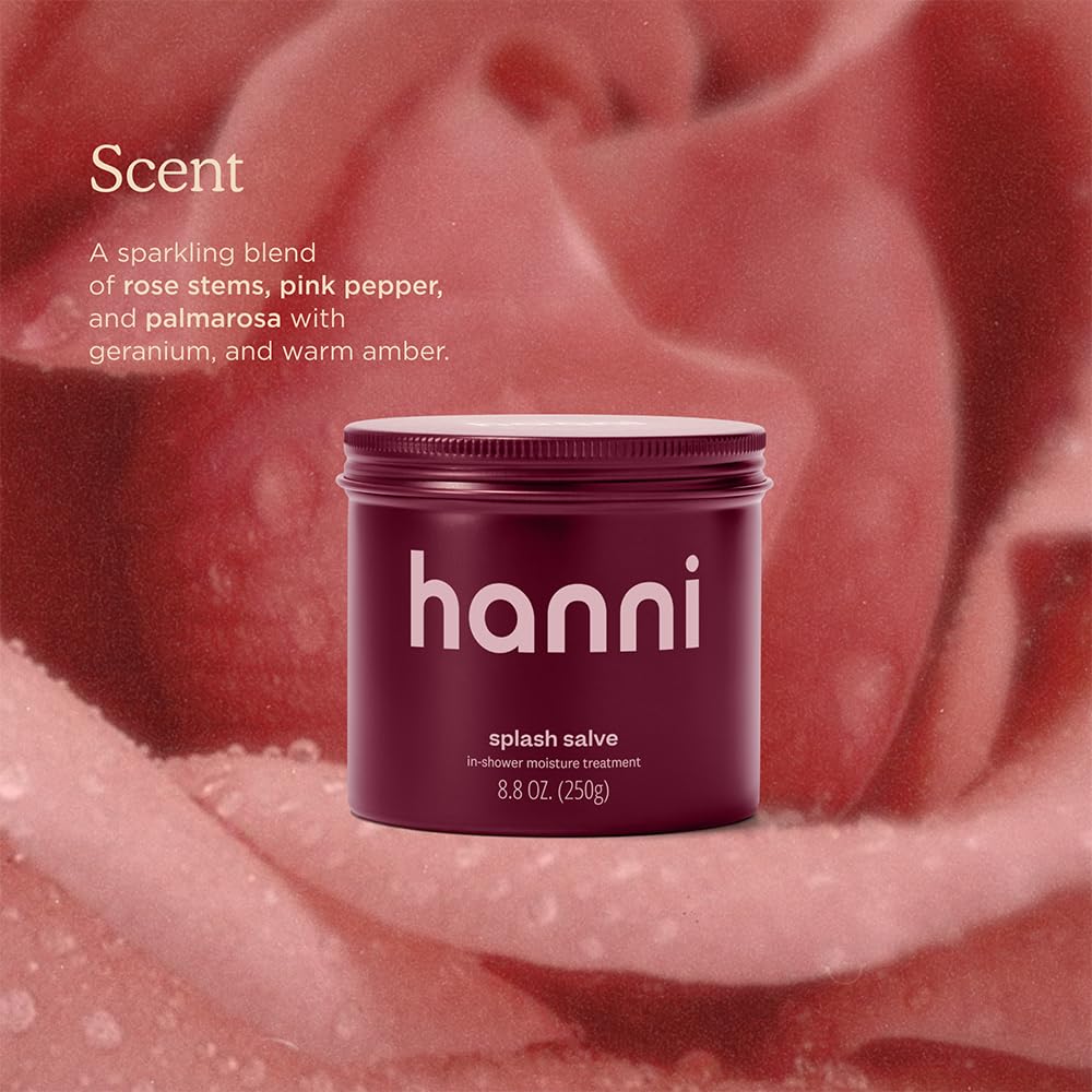 Hanni Splash Salve In-Shower Moisture Treatment For Dry Skin, Hydrating Body Moisturizer With Shea Butter, Coconut Oil & Jojoba, 250 Ml / 8.8 Oz