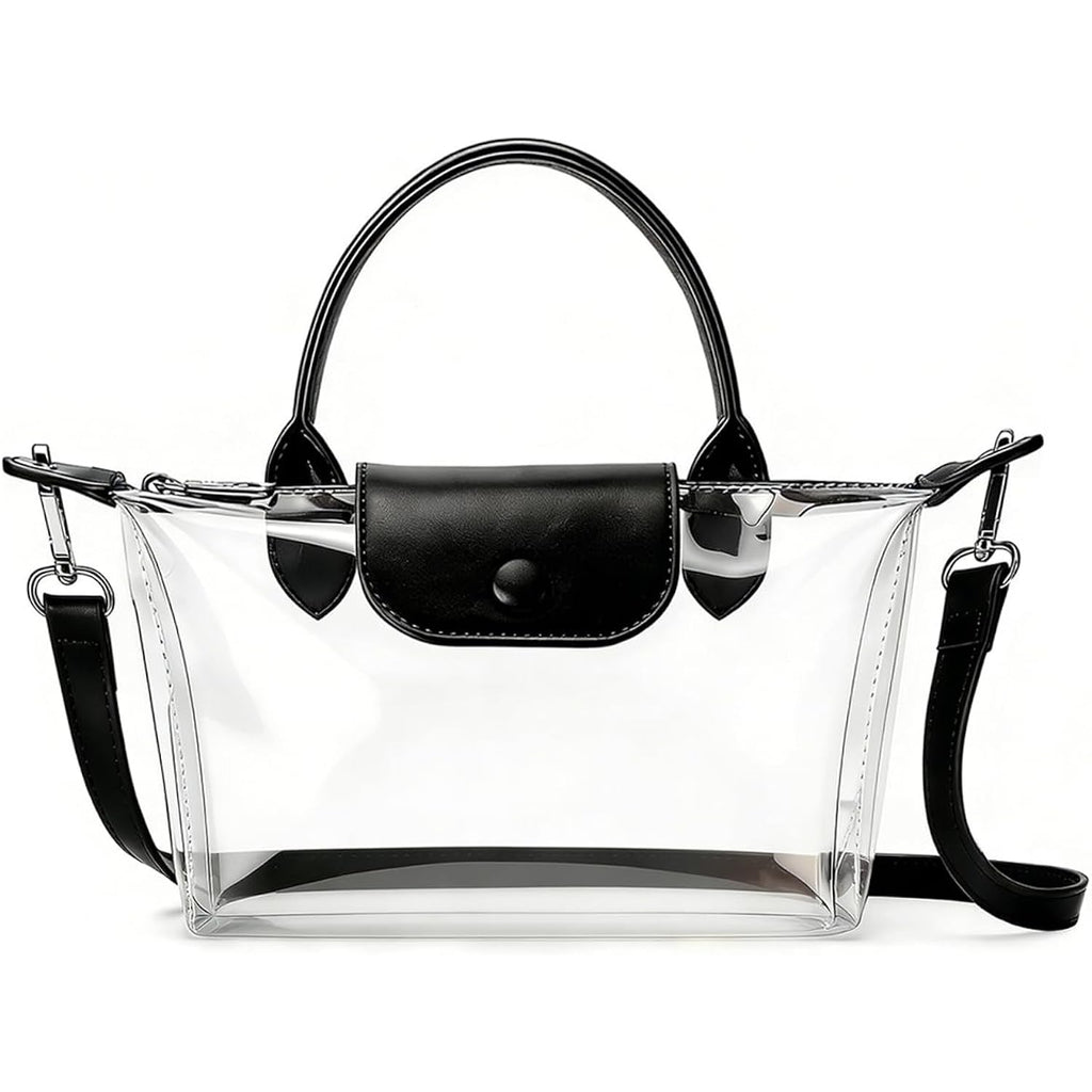 Clear Bag for Stadium Events, Small Crossbody Purse for Concerts, Sports Events World Cup, Durable Waterproof