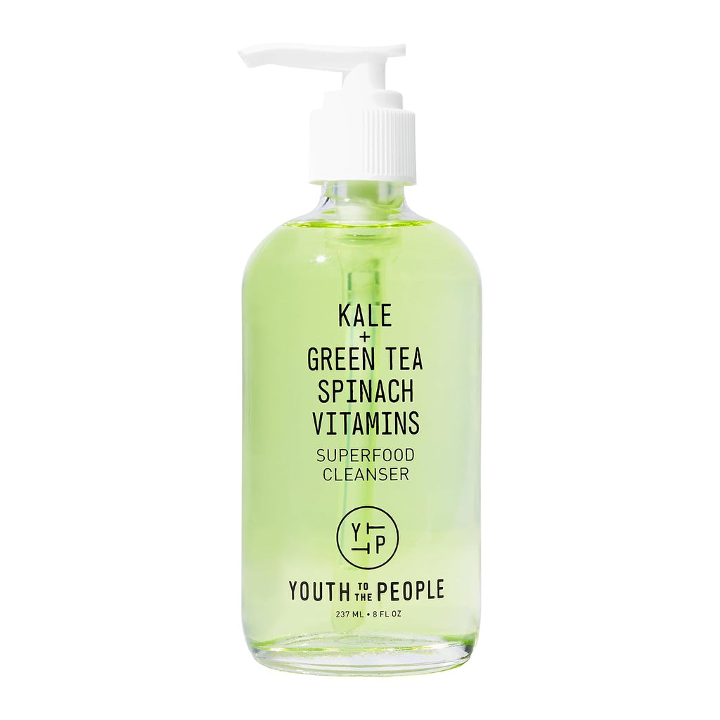 Youth To The People Superfood Facial Cleanser - Kale + Green Tea Daily Face Wash, Gently Removes Makeup, Spf, And Oils, Soothing Antioxidants For Glowing Skin, Ph Balance, Clean Pores, Refillable