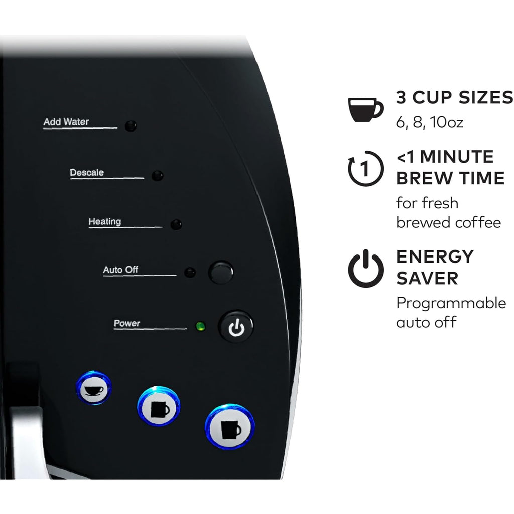 Keurig K-Classic Single Serve K-Cup Pod Coffee Maker, with 3 Brew Sizes, 48oz Removable Reservoir, Black