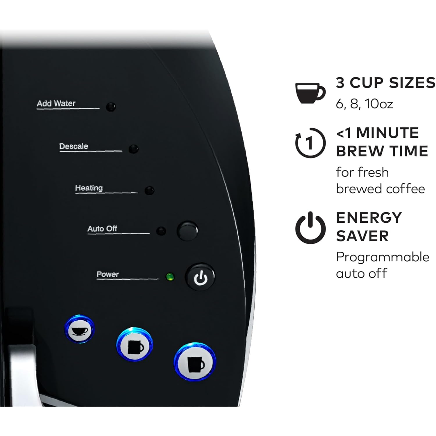 Keurig K-Classic Single Serve K-Cup Pod Coffee Maker, with 3 Brew Sizes, 48oz Removable Reservoir, Black