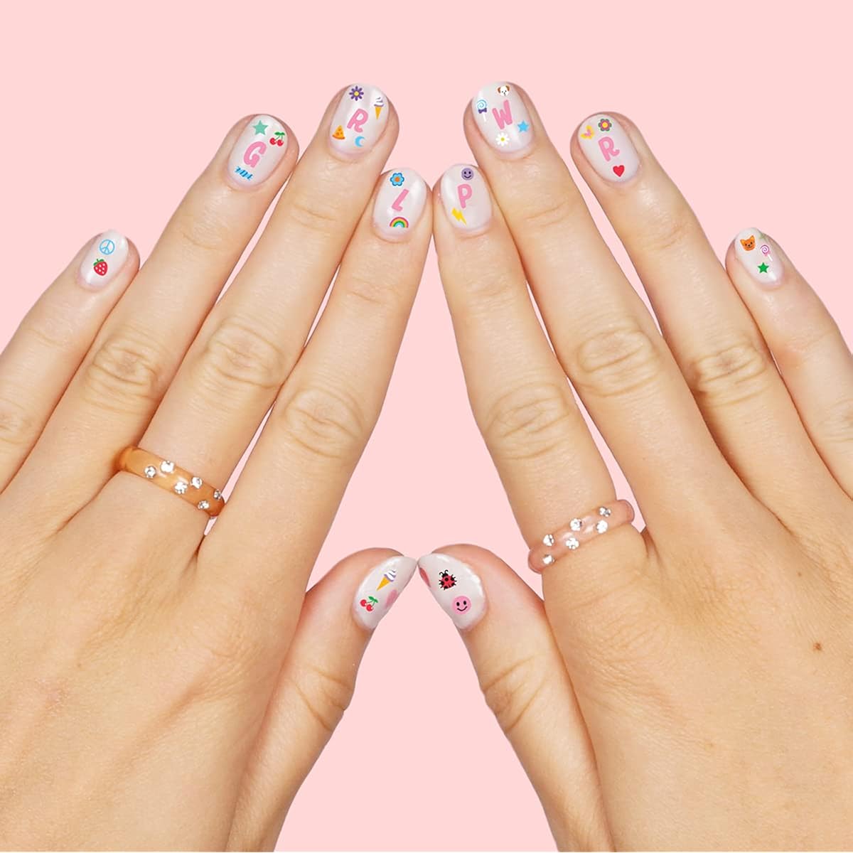 xo, Fetti Kids Nail Stickers - 816 Decals | Birthday Girl Party Favors, DIY Home Activity, Gift, Cute Nail Transfer, Groovy, Princess, Girl Power, Easter Basket