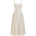 Cider Womens Polka Dots Summer Casual Dresses Square Neck Sleeveless Midi A Line Elegant Dress