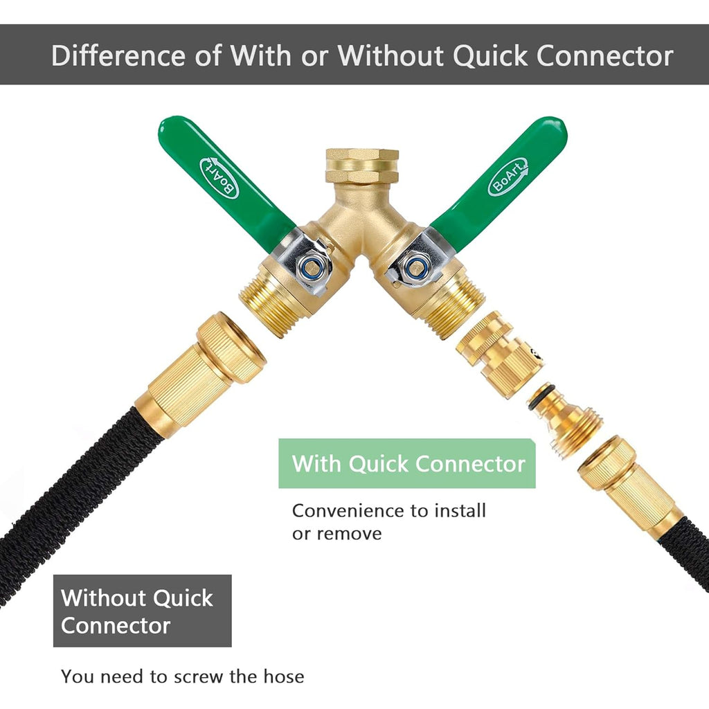 Boart Garden Hose Quick Connector Set, Solid Brass 3/4 Inch Water Fitings Thread Easy Connect No-Leak Male Female 6 Sets