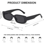 JASPIN Rectangle Sunglasses for Women Men Trendy Y2k Retro 90s Sun Glasses UV Protection Cool Square Frame
