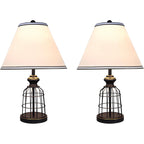 Aspen Creative 40140-02A 22" High Traditional Metal Wire Table Lamp, Matte Black