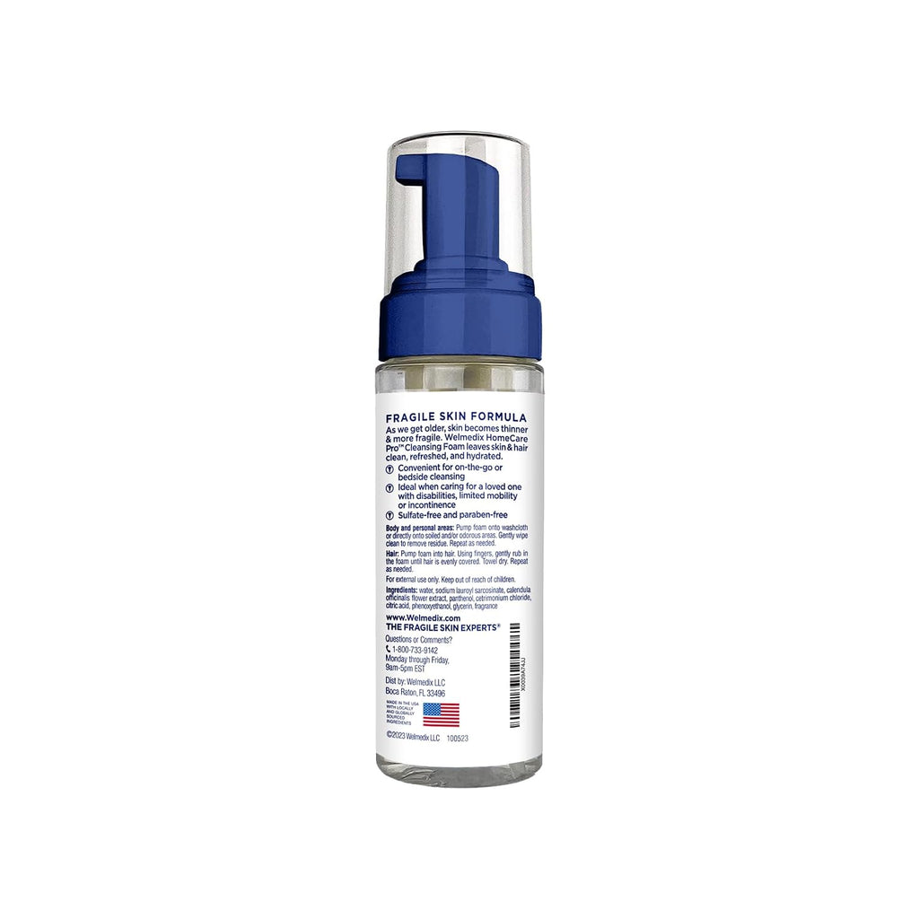 Welmedix No Rinse Cleansing Foam - Rinse Free & Waterless Body Wash, 3-In-1 Shampoo & Foaming Cleanser, Hospital Grade & Ph Balanced - Pack Of 3