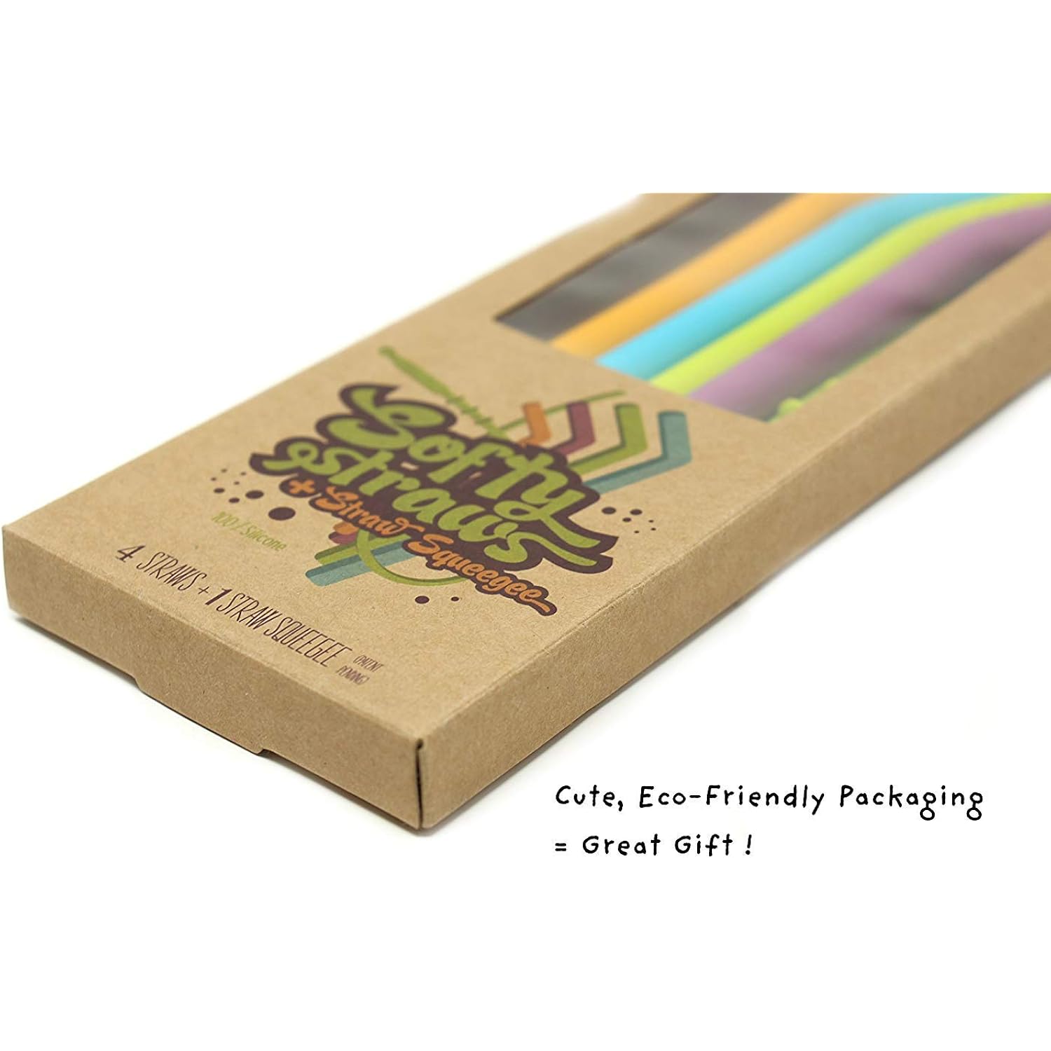 Wide Premium Reusable Silicone Drinking Straws + Patented Straw Squeegee - 9” Long With Curved Bend For 20 30 32 Oz Tumblers Non Rubber, Flexible, Safe For Kids/Toddlers, Smoothie