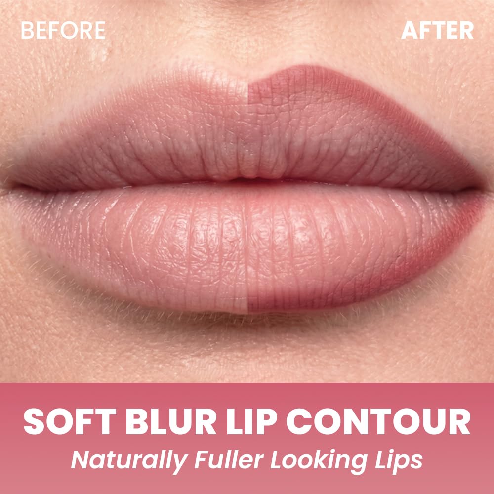 Colorgram Nude Blur Lip Pencil 03 Geek Rose | Soft Blurring Lip Liner For Seamless Overlining & Naturally Plumped Lips | Korean Lip Makeup