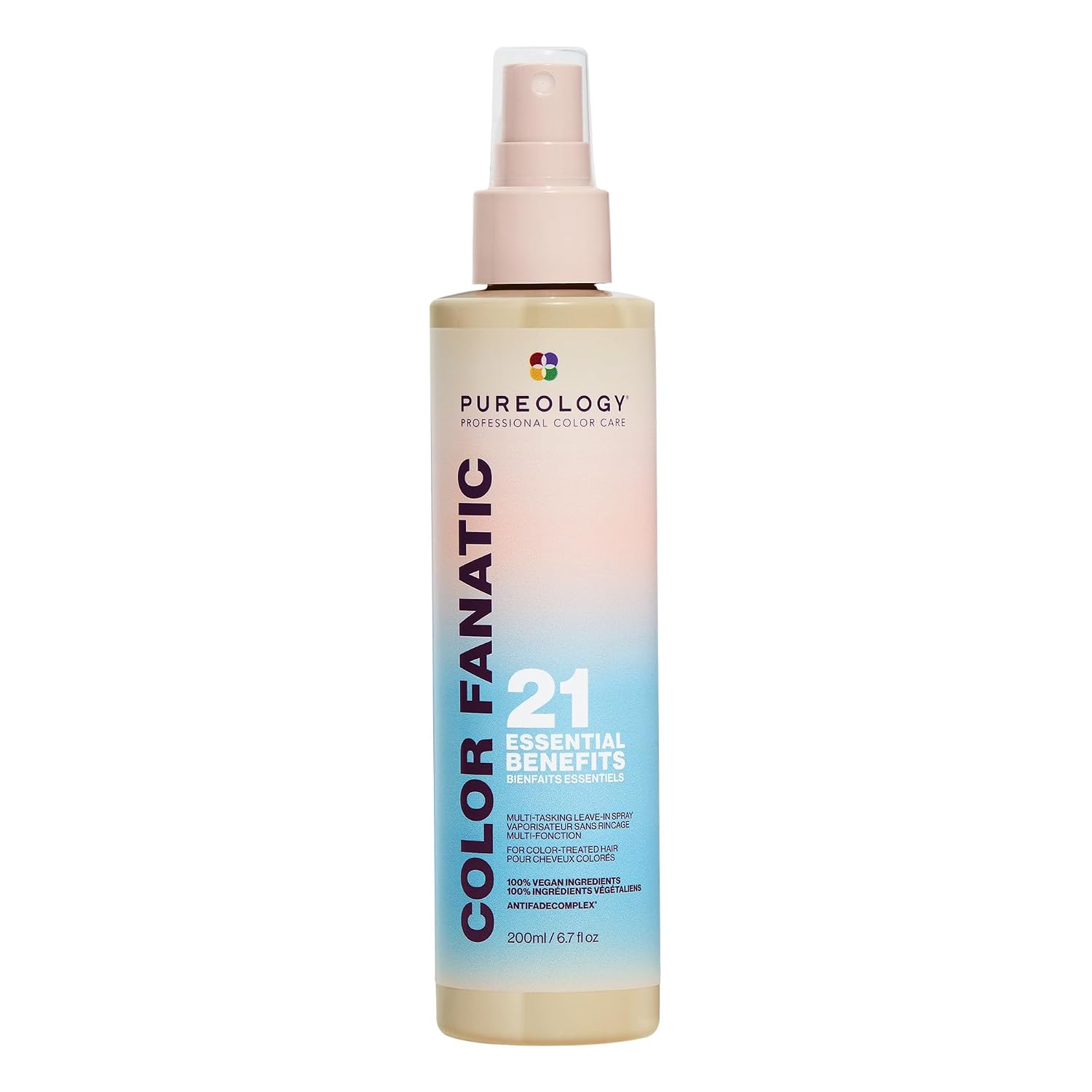 Pureology Color Fanatic Multi-Tasking Leave-In Spray - Detangling & Frizz Control, 21 Benefits For All Hair Types, Heat Protection, Infused With Coconut & Camellia Oils, Color Safe, Vegan
