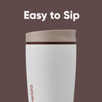 Owala SmoothSip Slider Insulated Stainless Steel Coffee Tumbler, Reusable Iced Coffee Cup, Hot Coffee Travel Mug, BPA Free 12 oz, Vanilla Bean