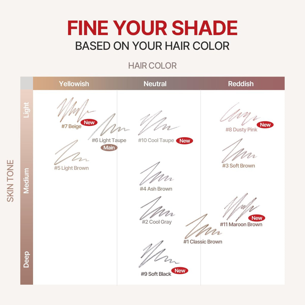 Espoir The Brow Balance Pencil #5 Light Brown | Eye Brow Pencil Quick And Easy To Draw Without Clumping With Slim Triangle Shape| A Detailed And Rich Eyebrow Texture | Korean Eyebrow Makeup