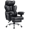Comhoma Big And Tall Office Chair Heavy Duty Wide Ergonomic Gaming Chair With Deluxe Embossing Designed Leather With Foot Rest,150°Reclining Adjustable Armrests Pocket Spring Back Support And Pillow
