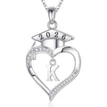 Iefil 2026 Graduation Gifts for Women Her - 925 Sterling Silver Heart Initial Letter Necklace, 2026 College Graduation Gifts for Women Her