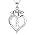 Iefil 2026 Graduation Gifts for Women Her - 925 Sterling Silver Heart Initial Letter Necklace, 2026 College Graduation Gifts for Women Her
